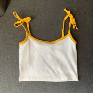 Cropped Tank Top with Tied Straps